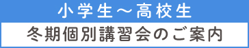 小学生～高校生　冬期個別講習会
